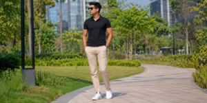 black polo shirt