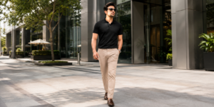 black polo shirt