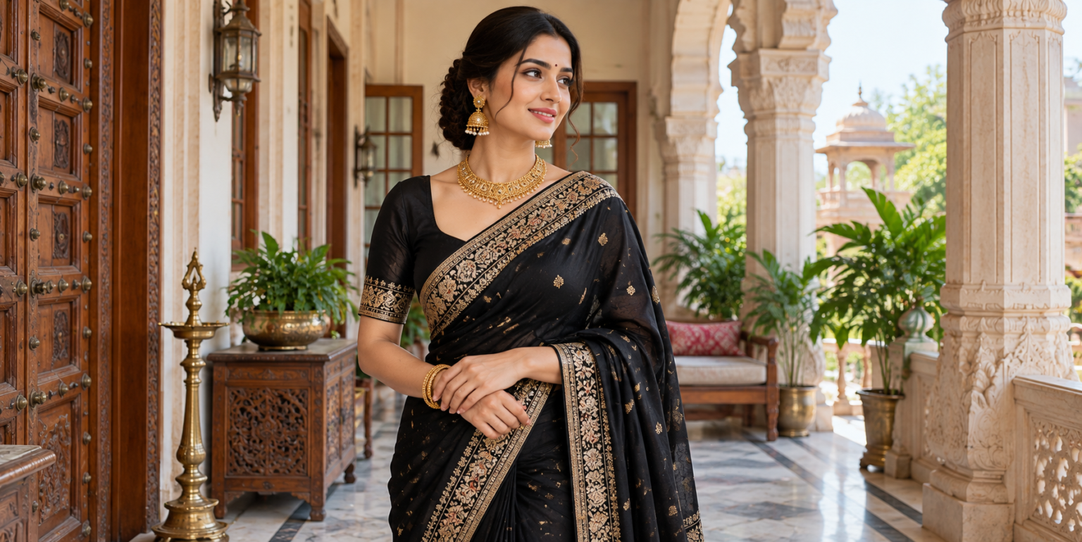 Black Saree Jewellery