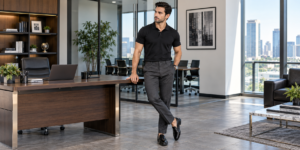 black polo shirt