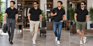 black polo shirt