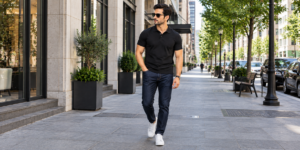 black polo shirt mens