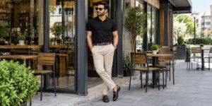 black polo shirt mens