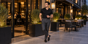 black polo shirt mens